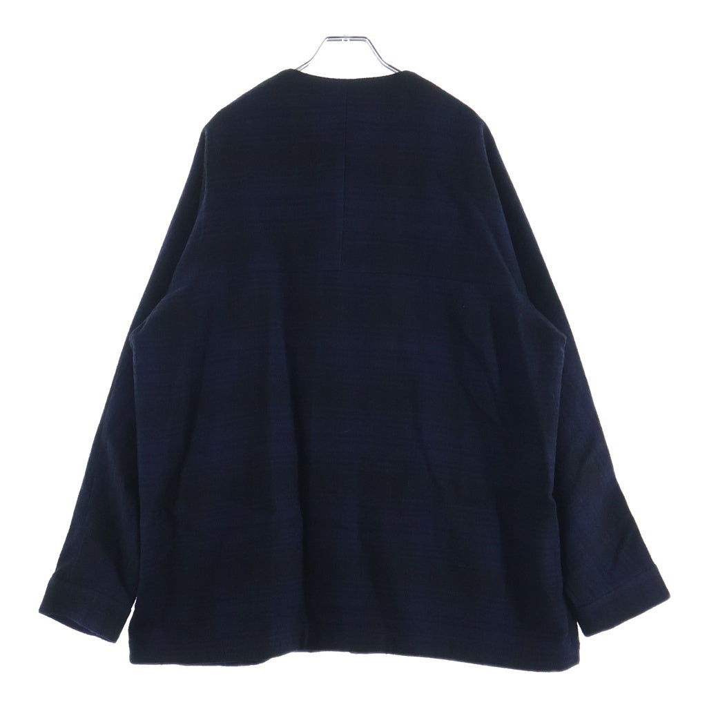 RAKINES(ラキネス) LAYER BOUCLE ROUND COLLAR JACKET ウール レイヤー ブークル ラウンド カラー ジャケット ジップアップジャケット ロングジャケット 10S23FW195J