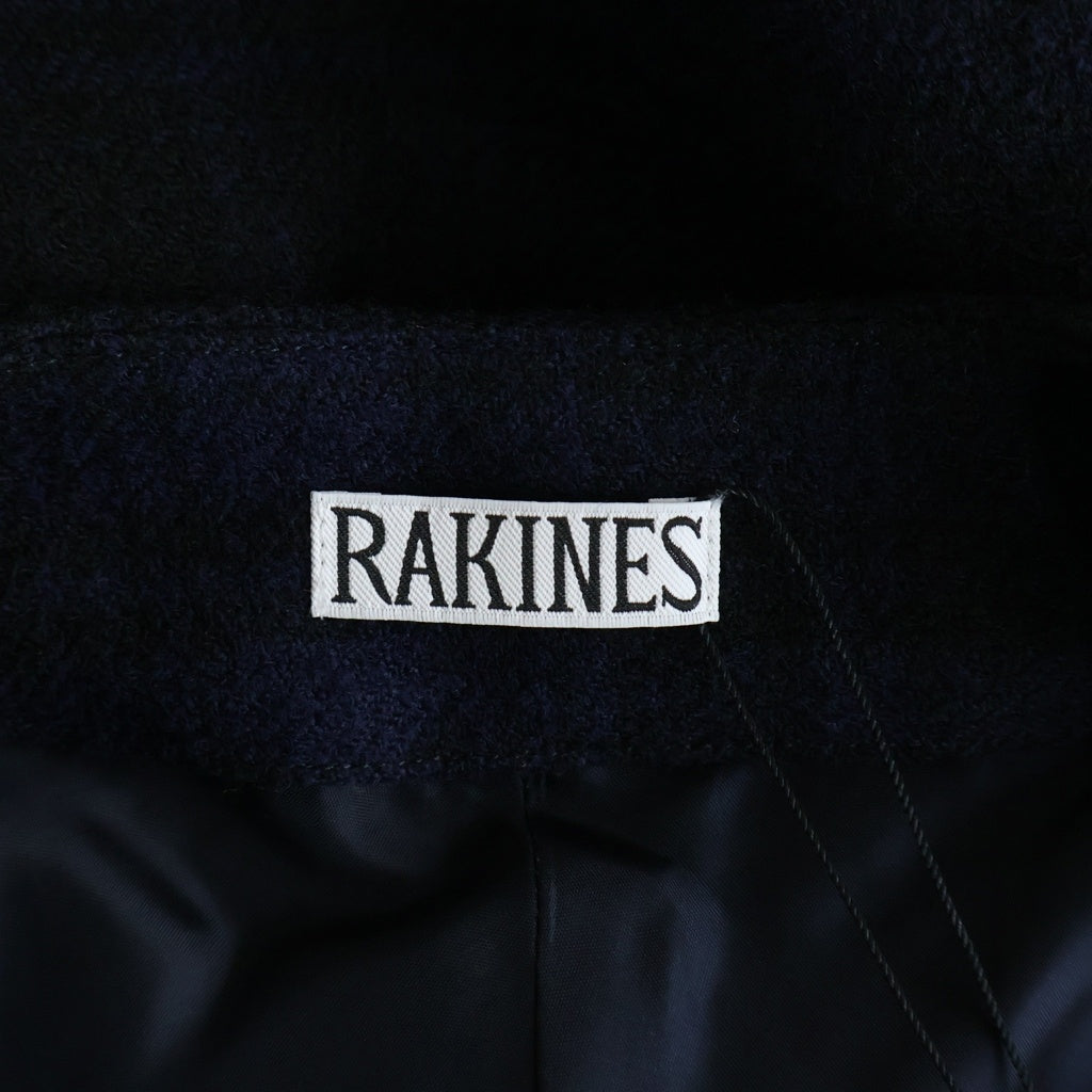 RAKINES(ラキネス) LAYER BOUCLE ROUND COLLAR JACKET ウール レイヤー ブークル ラウンド カラー ジャケット ジップアップジャケット ロングジャケット 10S23FW195J