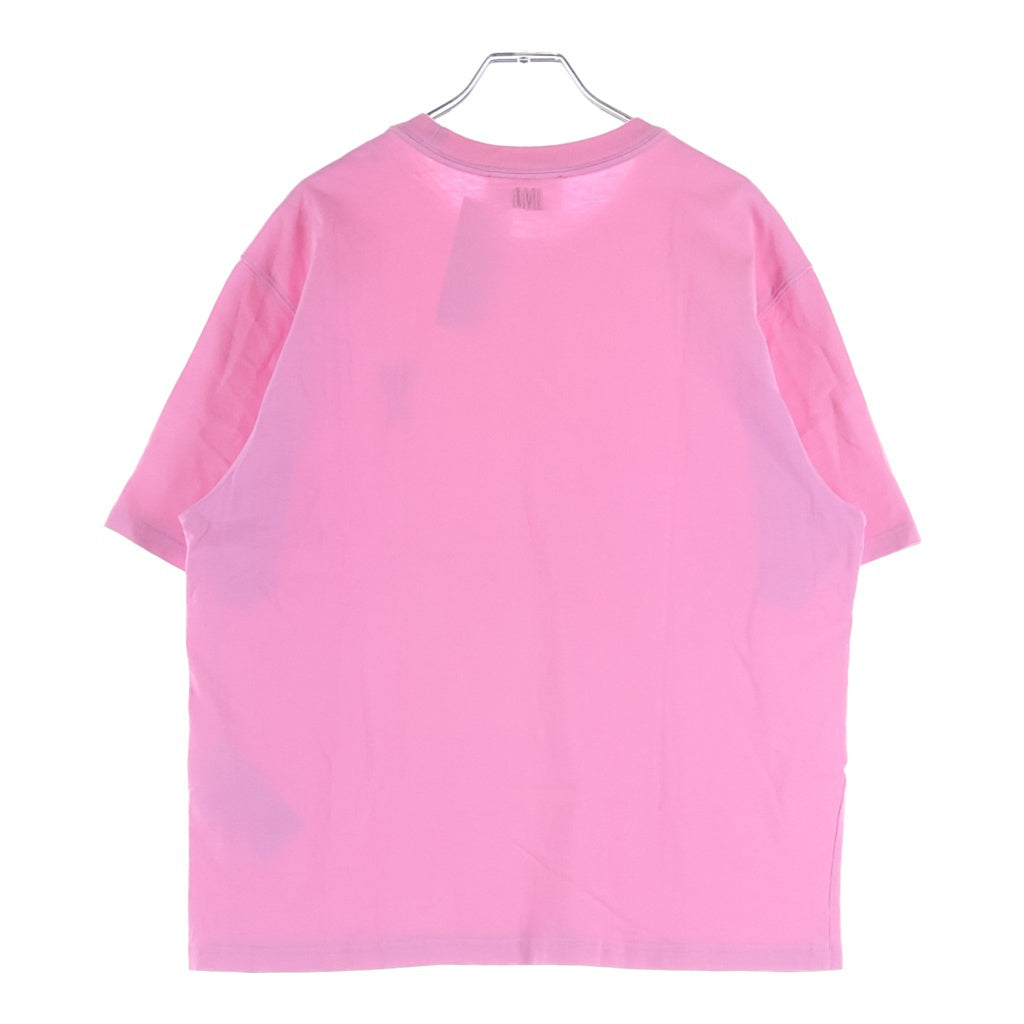 AMI Alexandre Mattiussi(アミアレクサンドルマテュッシ) T-Shirt ハートロゴ刺繍 半袖Tシャツ ピンク UTS004.726