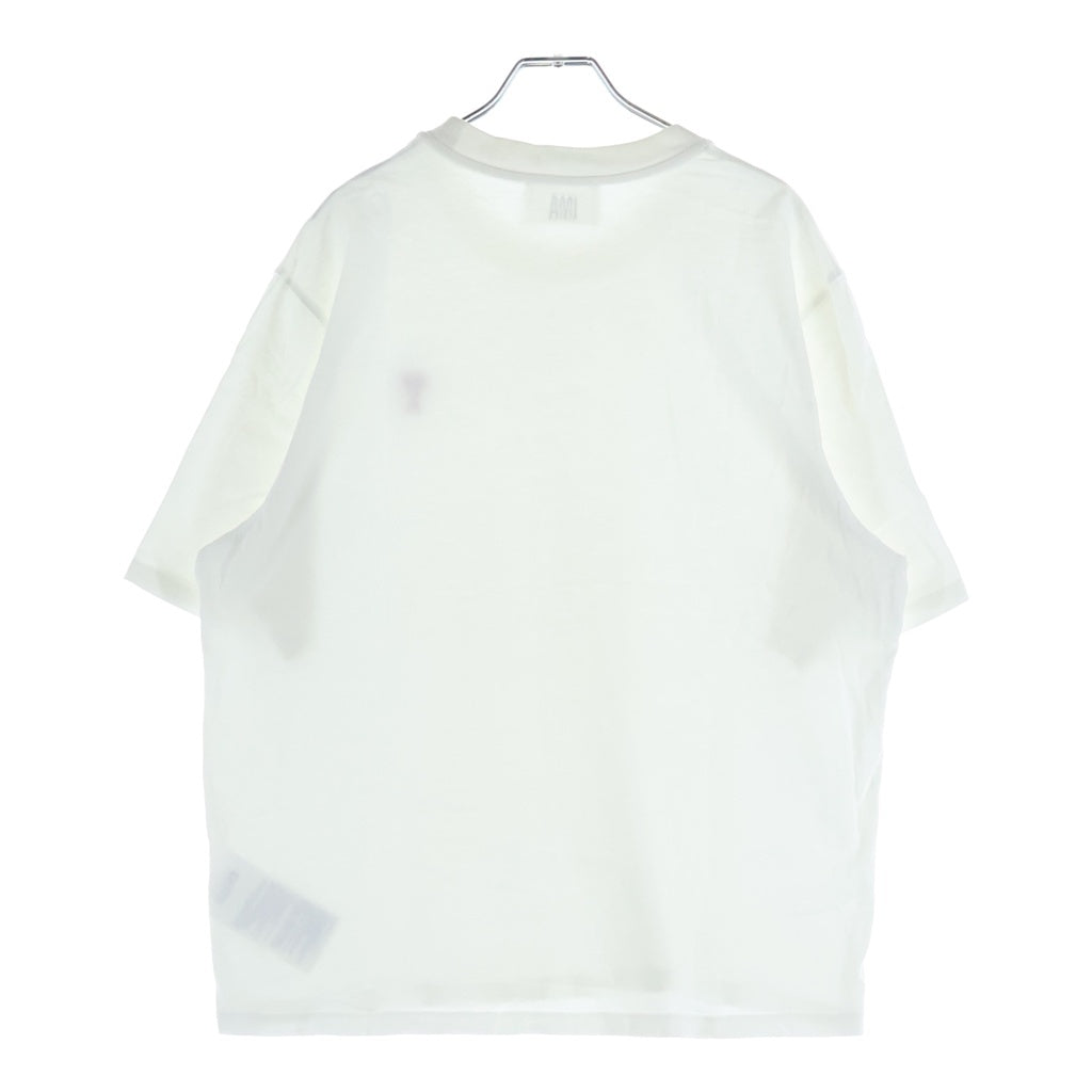 AMI Alexandre Mattiussi(アミアレクサンドルマテュッシ) T-Shirt ハートロゴ刺繍 半袖Tシャツ ホワイト BFUTS005.726 BFUTS005.726
