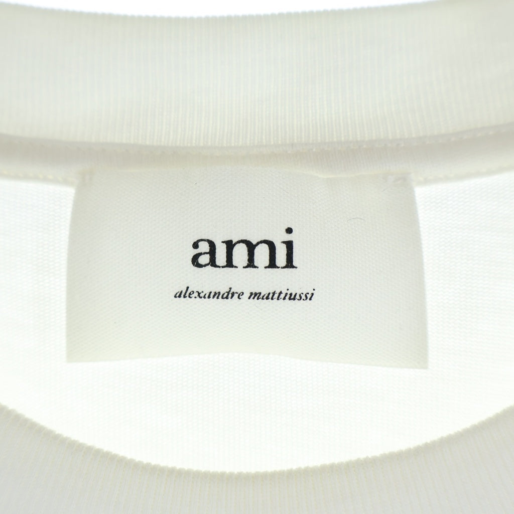 AMI Alexandre Mattiussi(アミアレクサンドルマテュッシ) T-Shirt ハートロゴ刺繍 半袖Tシャツ ホワイト BFUTS005.726 BFUTS005.726
