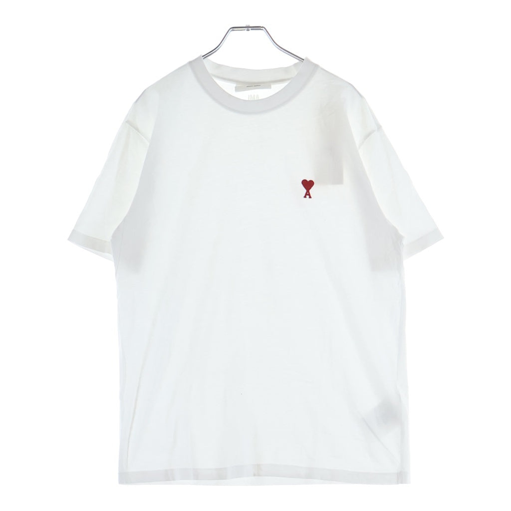 AMI Alexandre Mattiussi(アミアレクサンドルマテュッシ) T-Shirt ハートロゴ刺繍 半袖Tシャツ ホワイト BFHJ108.723 BFHJ108.723