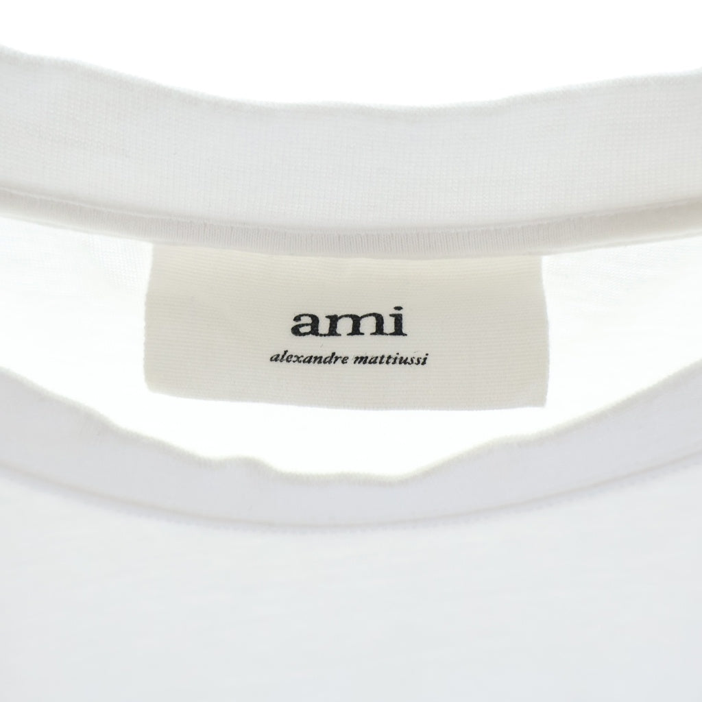 AMI Alexandre Mattiussi(アミアレクサンドルマテュッシ) T-Shirt ハートロゴ刺繍 半袖Tシャツ ホワイト BFHJ108.723 BFHJ108.723