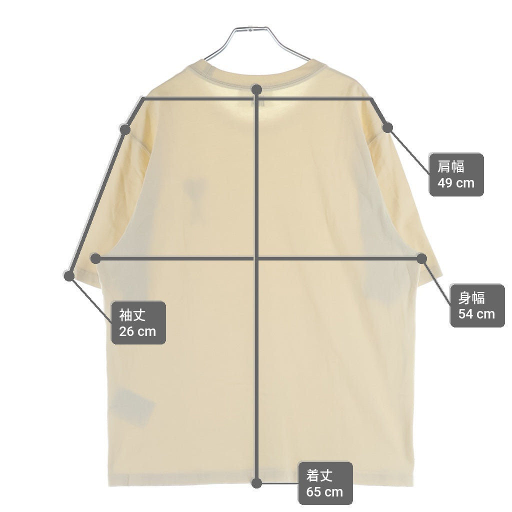 AMI Alexandre Mattiussi(アミアレクサンドルマテュッシ) T-Shirt ハートロゴ刺繍 半袖Tシャツ アイボリー UTS002.726 UTS002.726