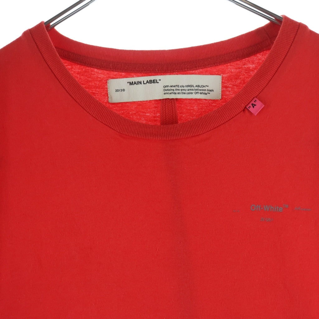 OFF-WHITE(オフホワイト) 19AW Unfinished T-Shirt 半袖Tシャツ レッド OMAA027E19185003 OMAA027E19185003