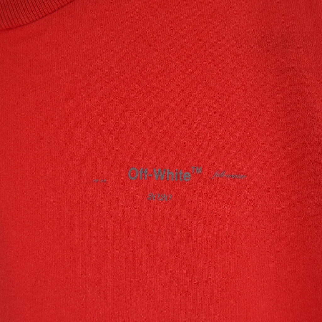 OFF-WHITE(オフホワイト) 19AW Unfinished T-Shirt 半袖Tシャツ レッド OMAA027E19185003 OMAA027E19185003