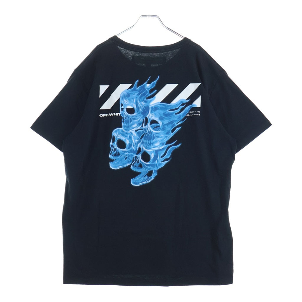 OFF-WHITE(オフホワイト) 19SS Diag Skulls S/S Slim T-Shirt スカルプリント 半袖Tシャツ ブラック OMAA027S19185017
