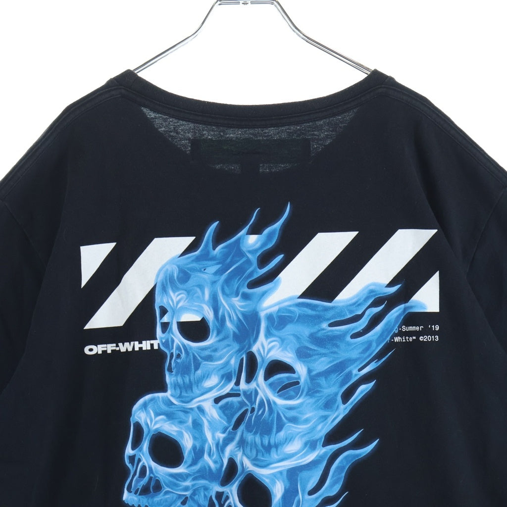 OFF-WHITE(オフホワイト) 19SS Diag Skulls S/S Slim T-Shirt スカルプリント 半袖Tシャツ ブラック OMAA027S19185017