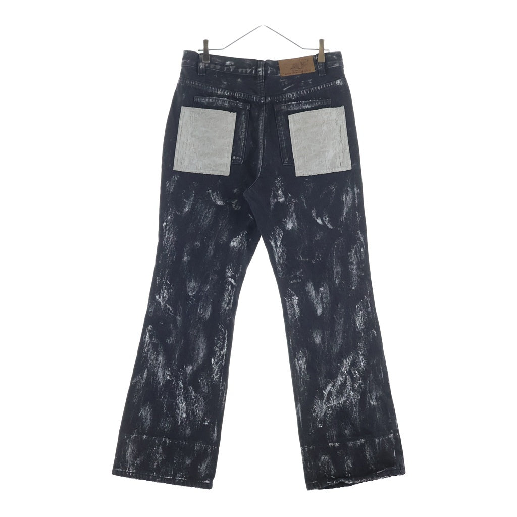 BIRTH OF ROYAL CHILD(バースオブロイヤルチャイルド) Large Pockets Spliced With Denim Pants ラージポケット ダメージ加工 デニムパンツ ブラック
