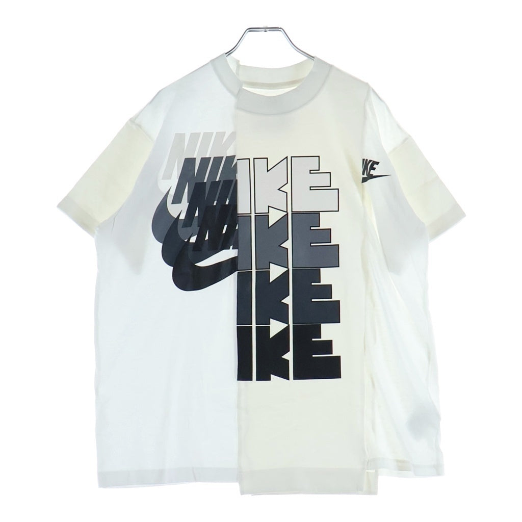 Sacai(サカイ) ×NIKE T-Shirt 再構築 ドッキングTシャツ ホワイト CD6311-100 CD6310-100