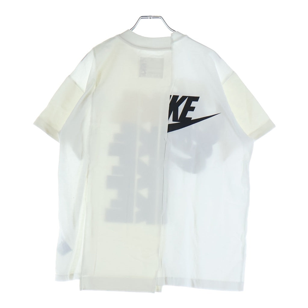 Sacai(サカイ) ×NIKE T-Shirt 再構築 ドッキングTシャツ ホワイト CD6311-100 CD6310-100
