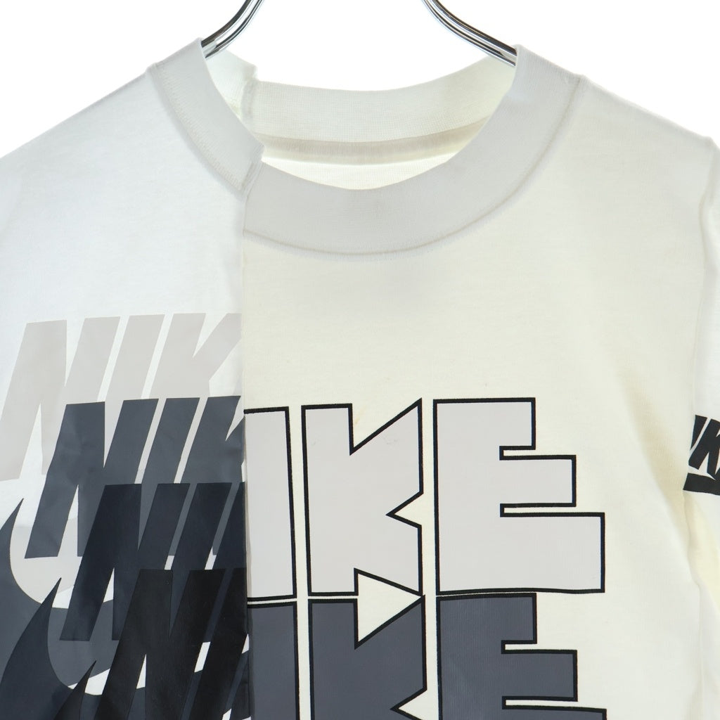 Sacai(サカイ) ×NIKE T-Shirt 再構築 ドッキングTシャツ ホワイト CD6311-100 CD6310-100