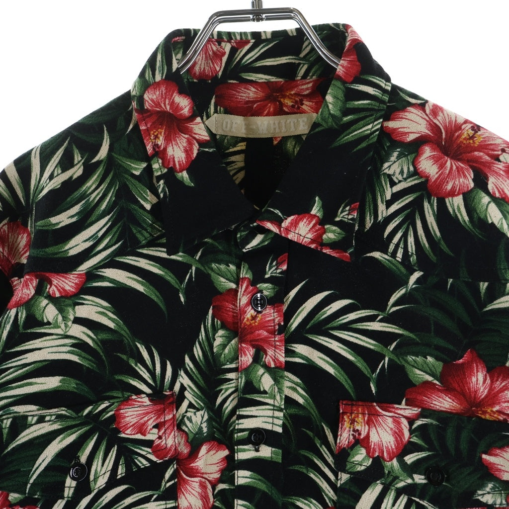 OFF-WHITE(オフホワイト) 14SS Floral Shirt フローラル 花柄長袖シャツ ブラック