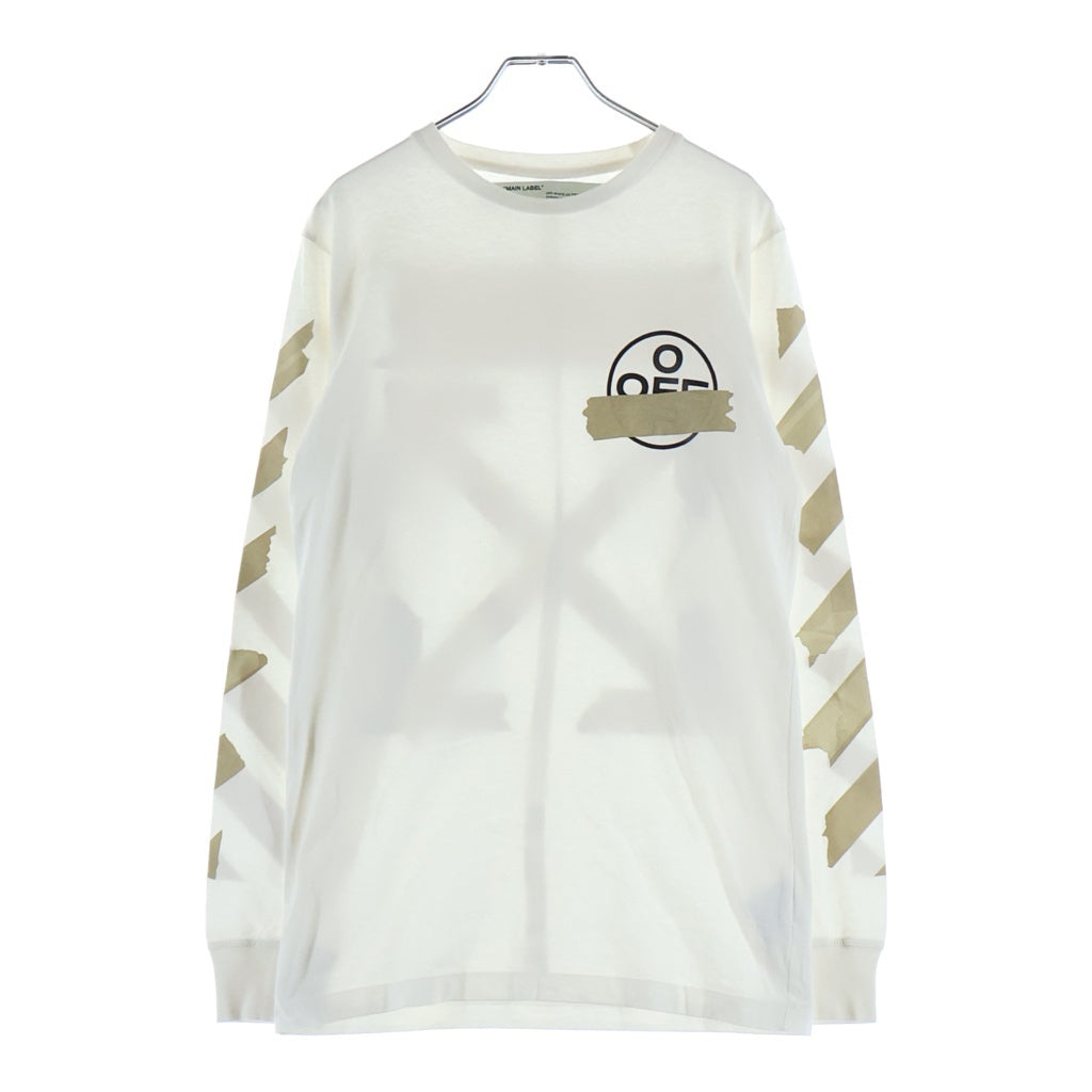 OFF-WHITE(オフホワイト) 20SS Tape Arrow L/S T-Shirt テープロゴ 長袖Tシャツ ロンT ホワイト OMAB001R20185002 OMAB001R20185002