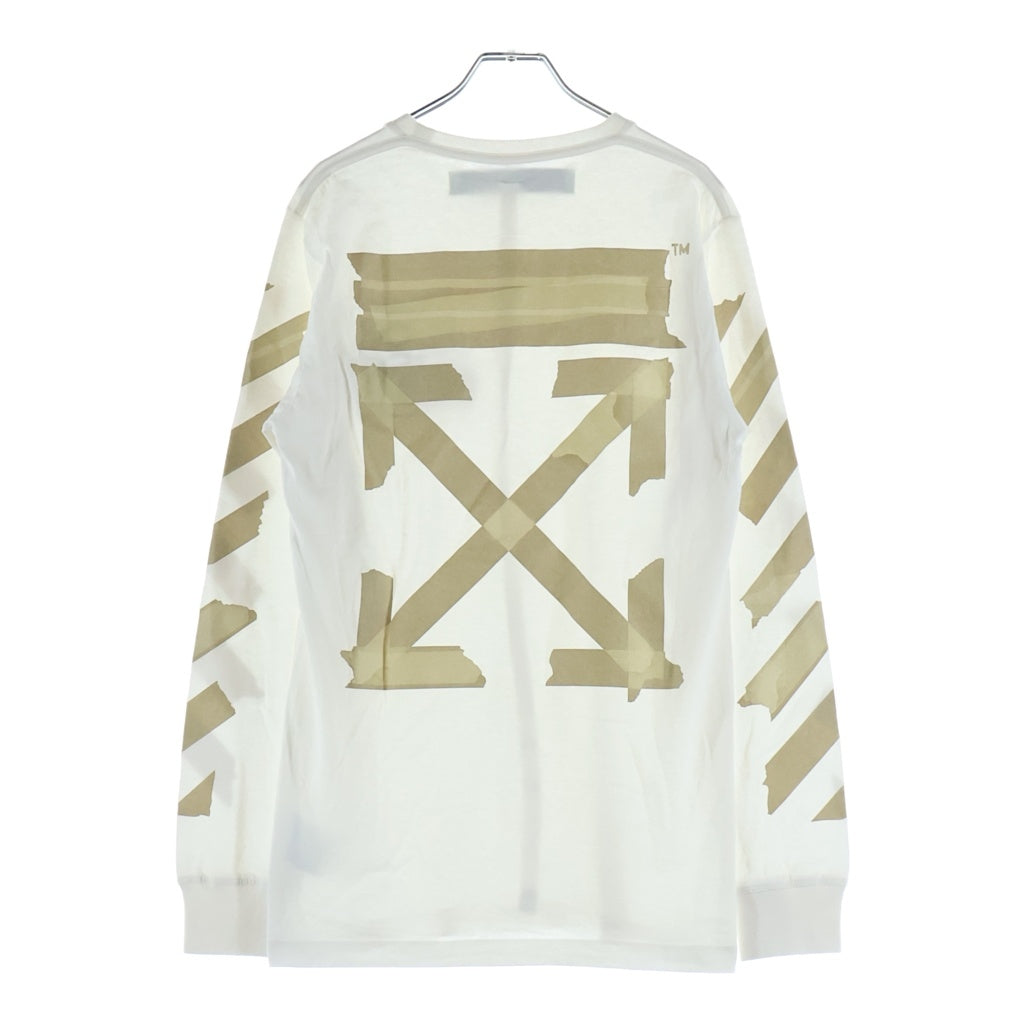 OFF-WHITE(オフホワイト) 20SS Tape Arrow L/S T-Shirt テープロゴ 長袖Tシャツ ロンT ホワイト OMAB001R20185002 OMAB001R20185002