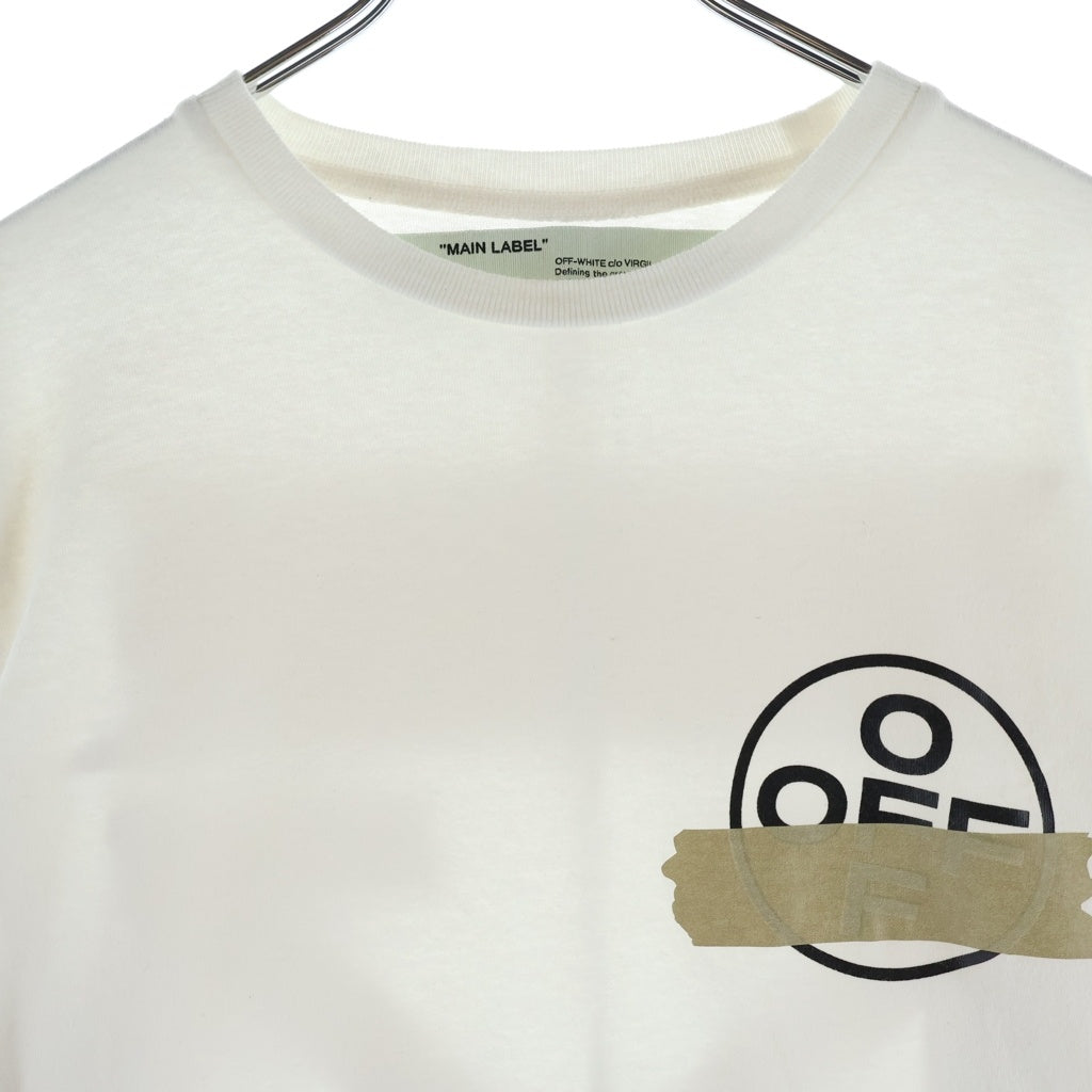 OFF-WHITE(オフホワイト) 20SS Tape Arrow L/S T-Shirt テープロゴ 長袖Tシャツ ロンT ホワイト OMAB001R20185002 OMAB001R20185002