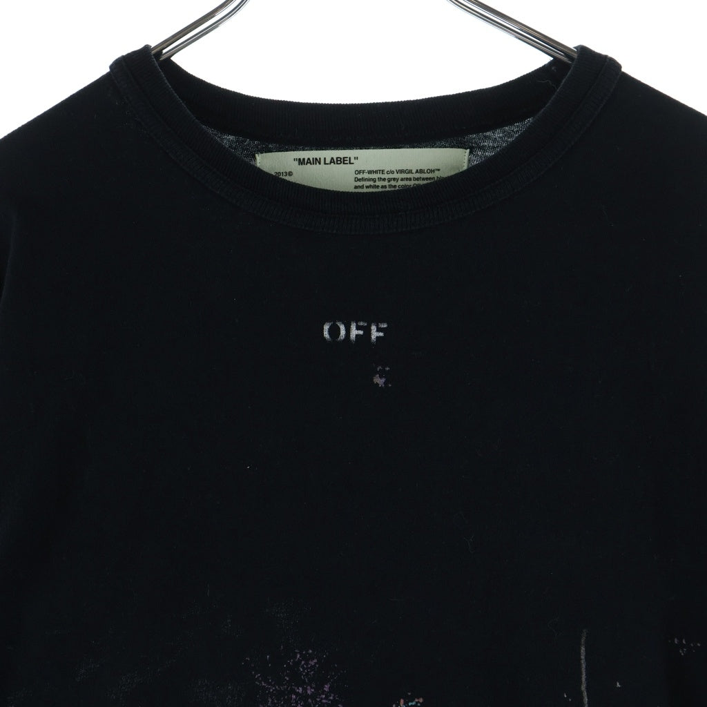 OFF-WHITE(オフホワイト) 17AW Diag Galaxy Blushed L/S T-Shirt ギャラクシー 長袖Tシャツ ロンT ブラック OMAB001F17620030 OMAB001F17620030