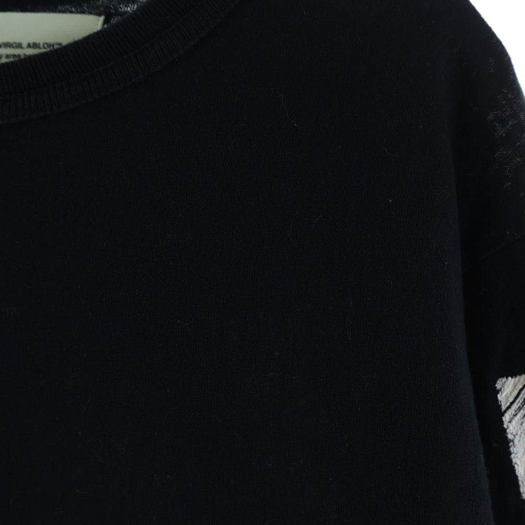 OFF-WHITE(オフホワイト) 17AW Diag Galaxy Blushed L/S T-Shirt ギャラクシー 長袖Tシャツ ロンT ブラック OMAB001F17620030 OMAB001F17620030