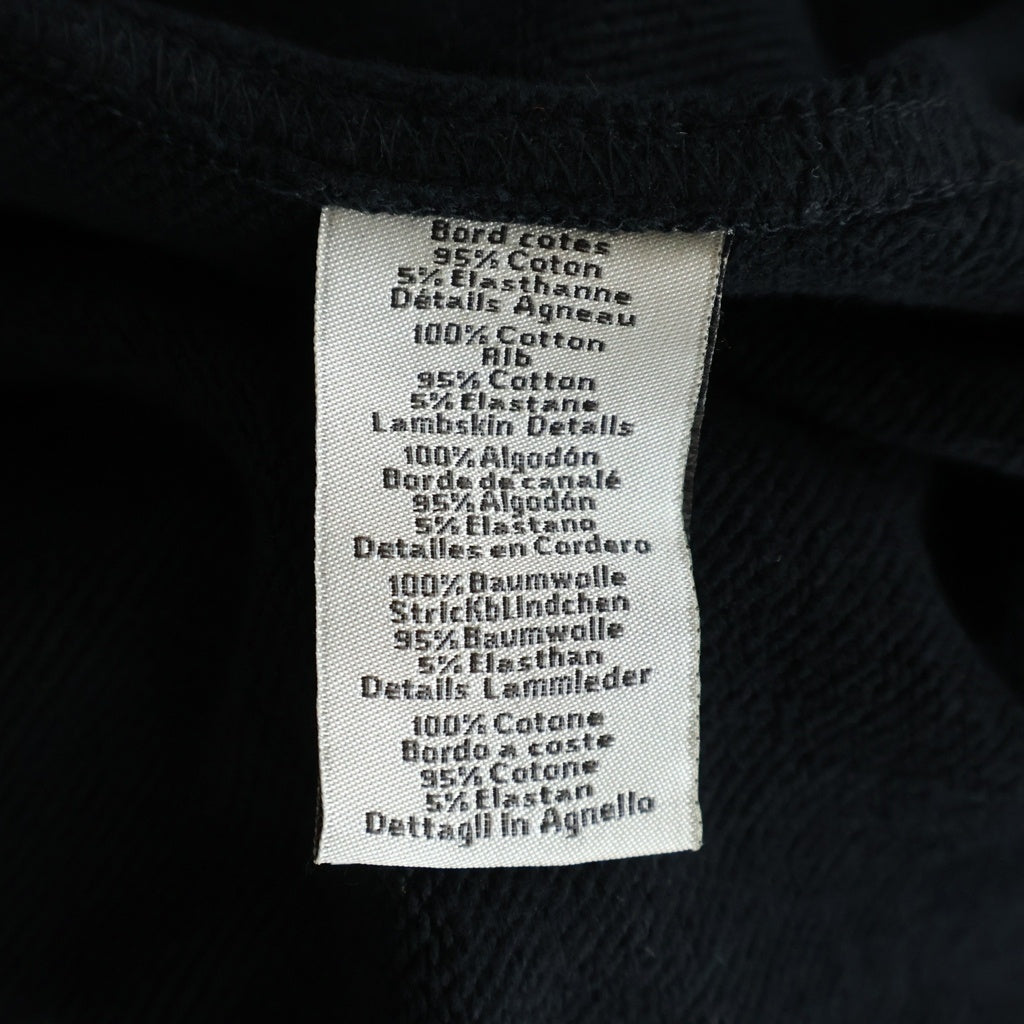 HERMES(エルメス) Ex-Libris Dragon Sweatshirt エクスリブリス ドラゴン レザーパッチ クルーネックスウェットトレーナー ブラック