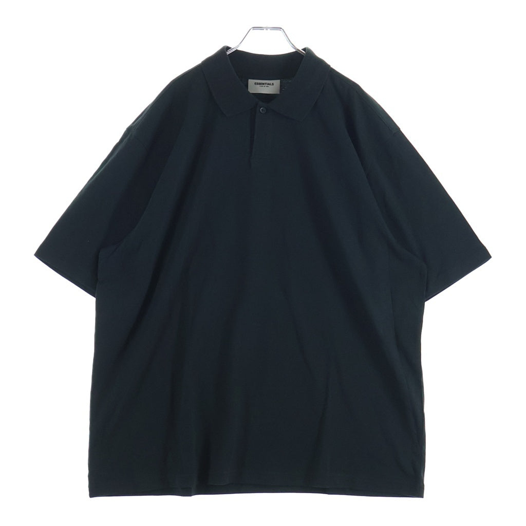 FEAR OF GOD ESSENTIALS(フィアオブゴッド エッセンシャルズ) S/S POLO SHIRT ラバーロゴ 半袖ポロシャツ ブラック