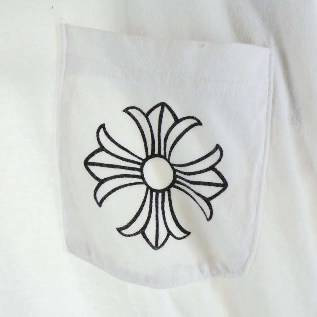 CHROME HEARTS(クロムハーツ) CHクロス TEE バックプリント 長袖Tシャツ カットソー ロングスリーブ ホワイト