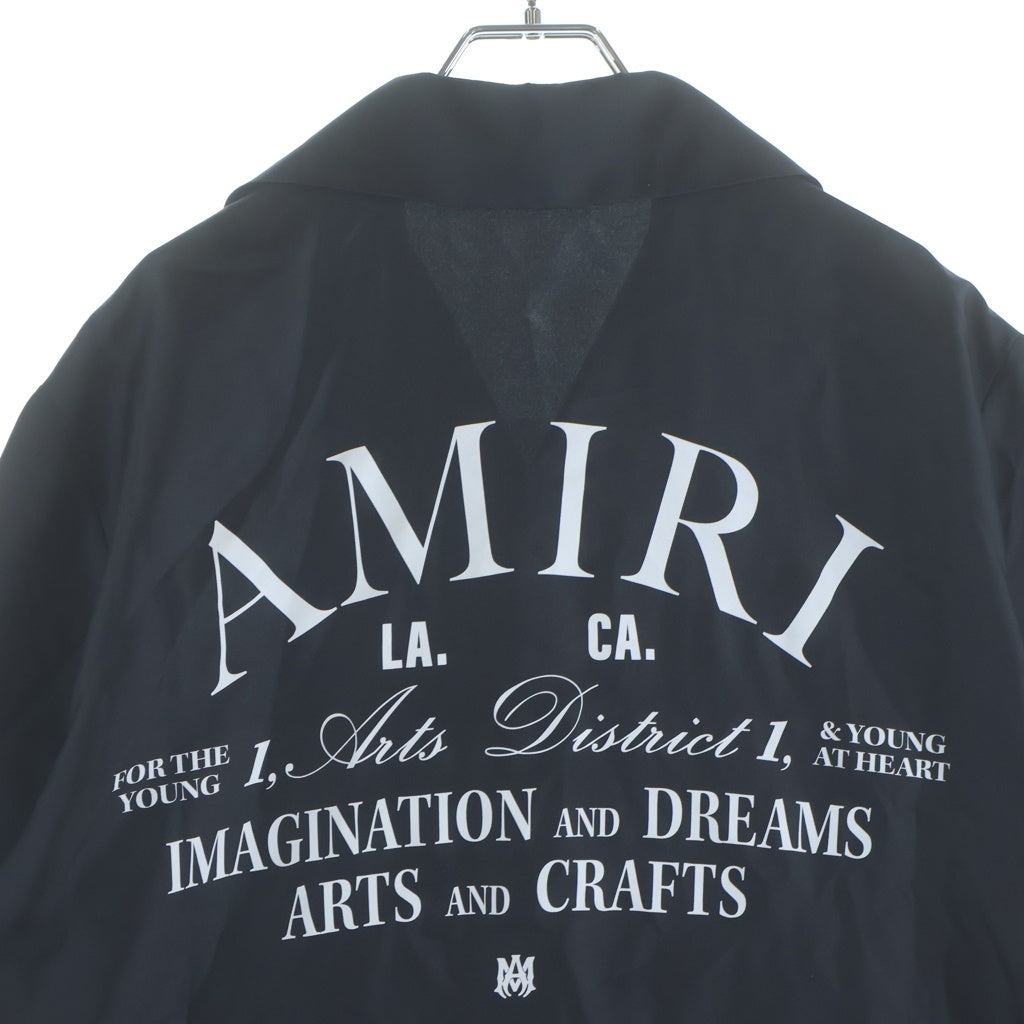 AMIRI(アミリ) ARTS DISTRICT BOWLING SHIRT アーチロゴ 解禁 シルクボーリング 半袖シャツ ブラック AMSTBW101