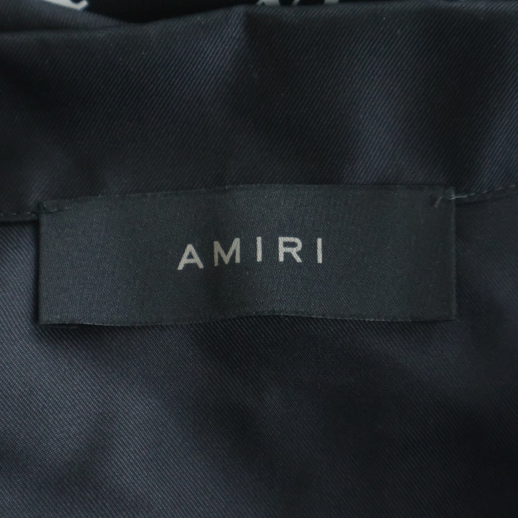 AMIRI(アミリ) ARTS DISTRICT BOWLING SHIRT アーチロゴ 解禁 シルクボーリング 半袖シャツ ブラック AMSTBW101