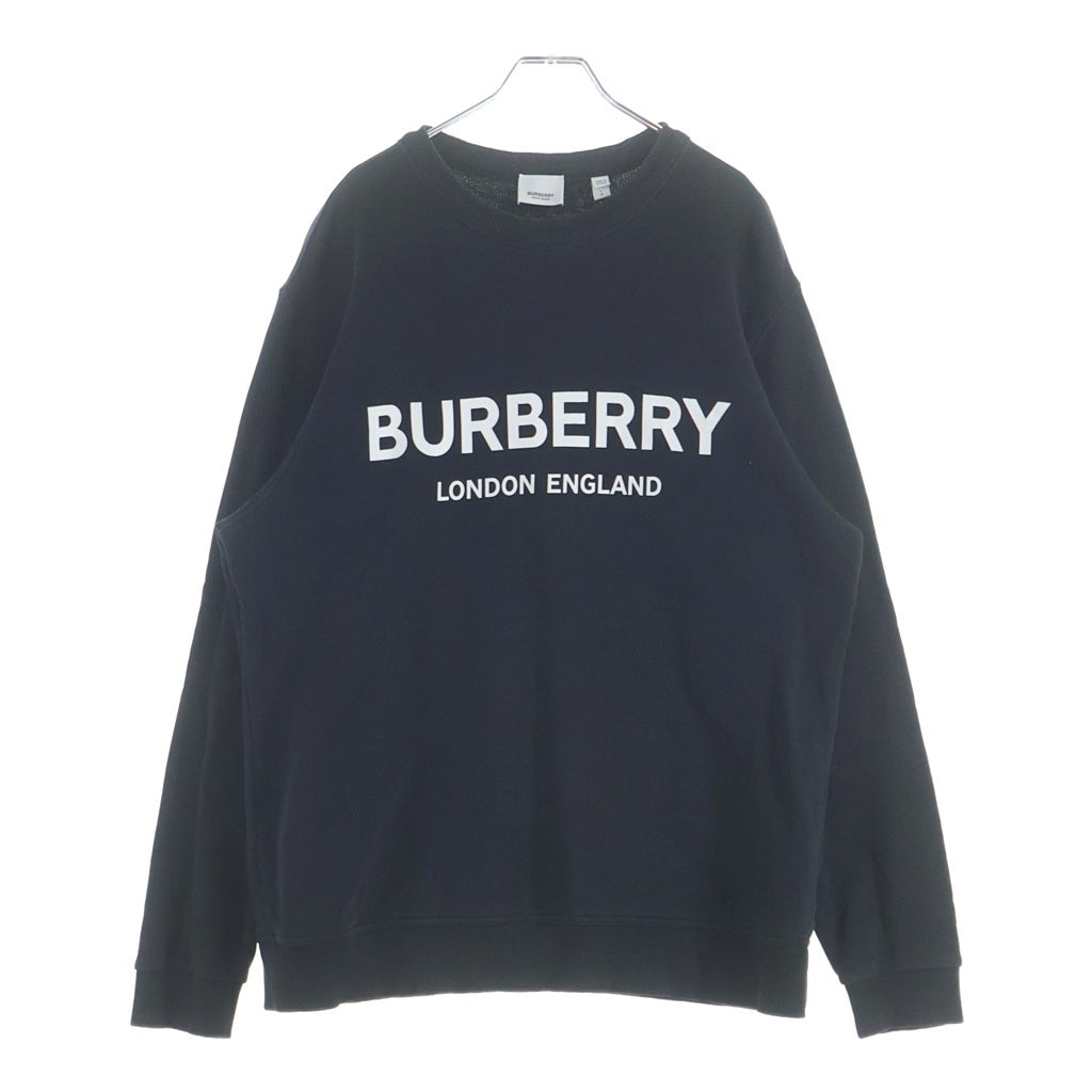BURBERRY(バーバリー) ロゴプリント クルーネック スウェット トレーナー ブラック 8011357