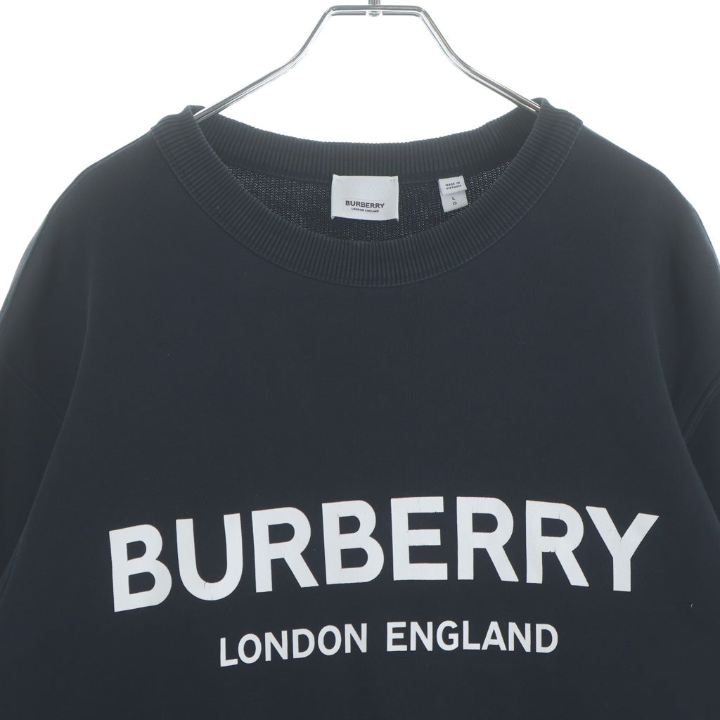 BURBERRY(バーバリー) ロゴプリント クルーネック スウェット トレーナー ブラック 8011357