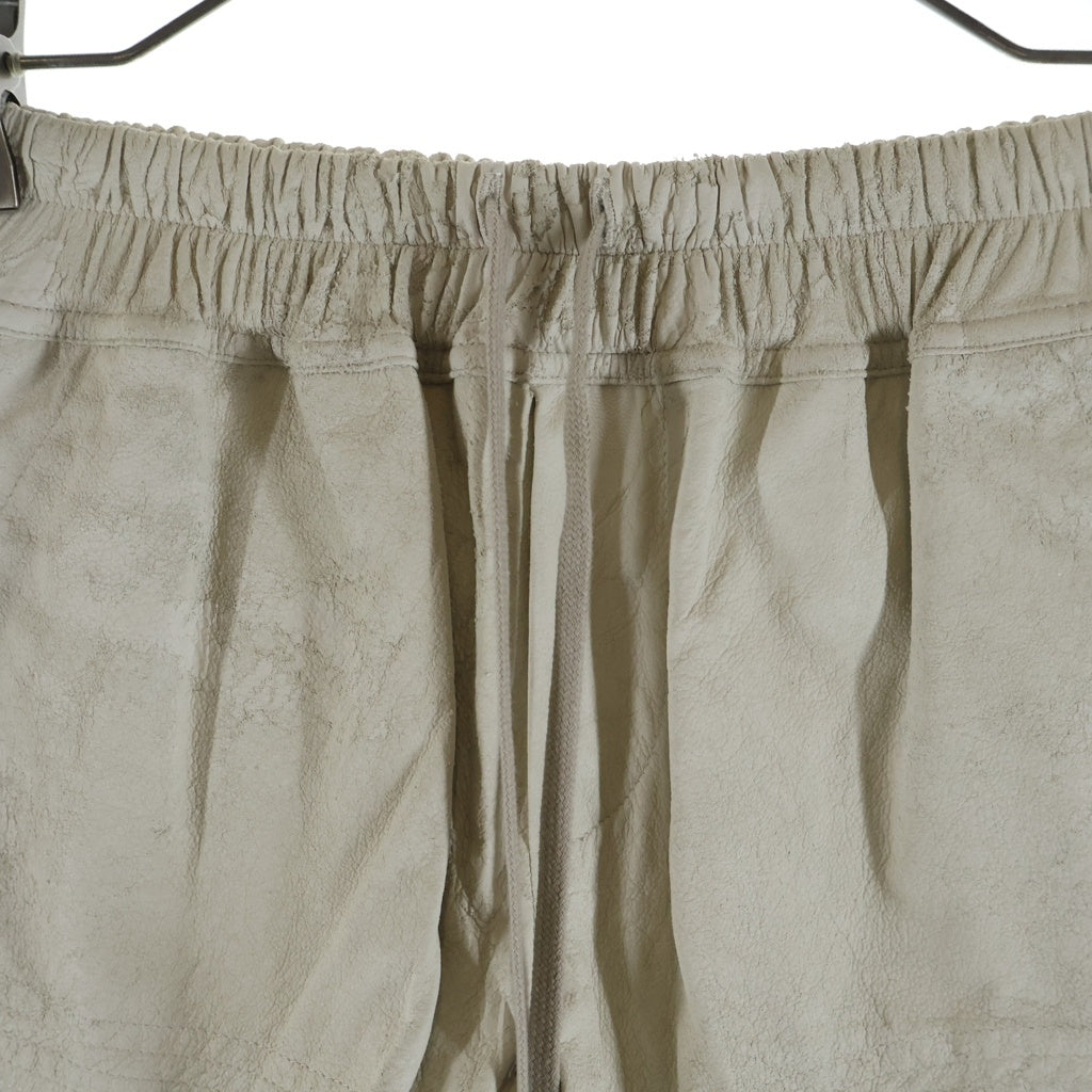 Rick Owens(リックオウエンス) 25SS Hollywood Fog Boxer Leather Shorts レザーハーフパンツ ショーツ アイボリー RP01E7316-LBA