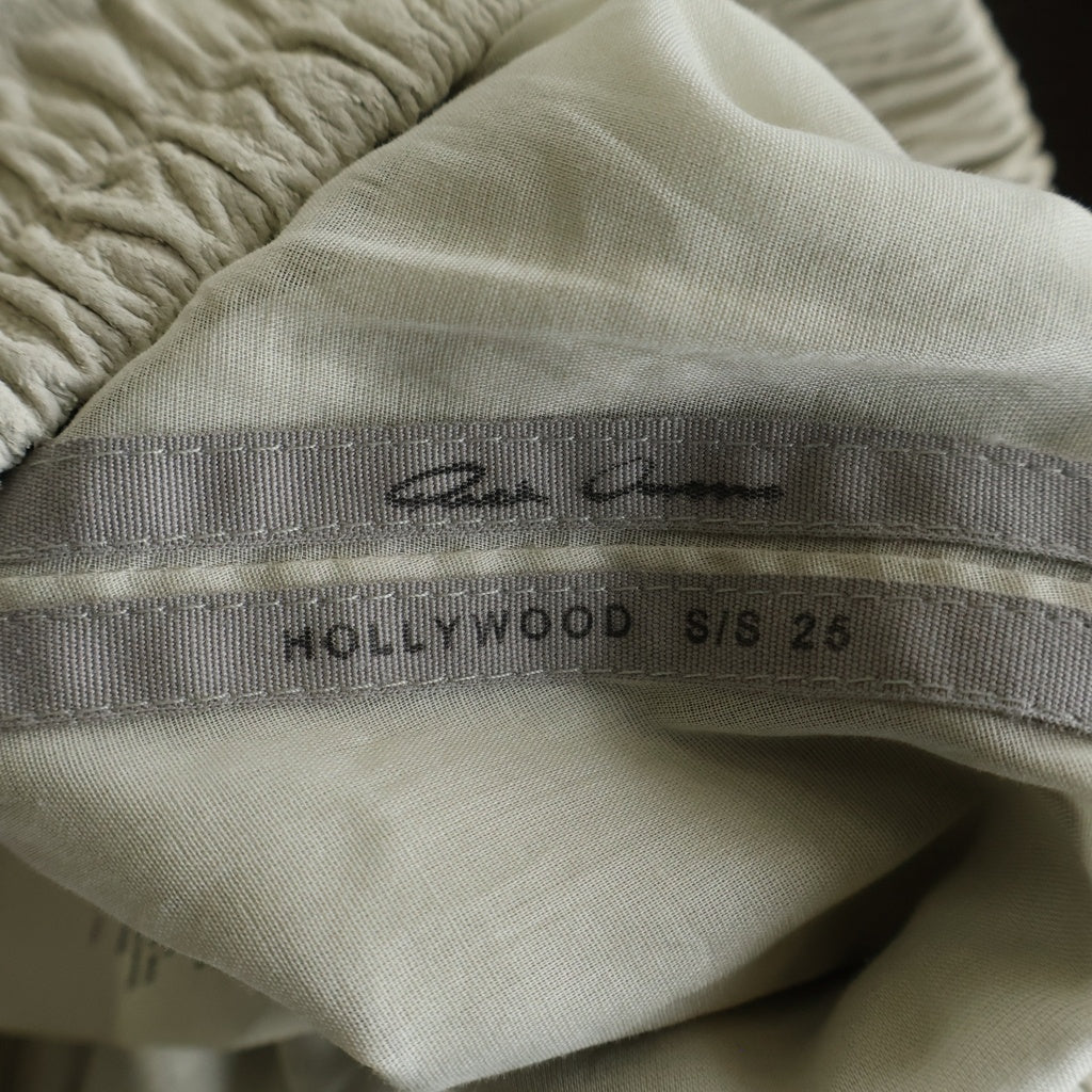 Rick Owens(リックオウエンス) 25SS Hollywood Fog Boxer Leather Shorts レザーハーフパンツ ショーツ アイボリー RP01E7316-LBA