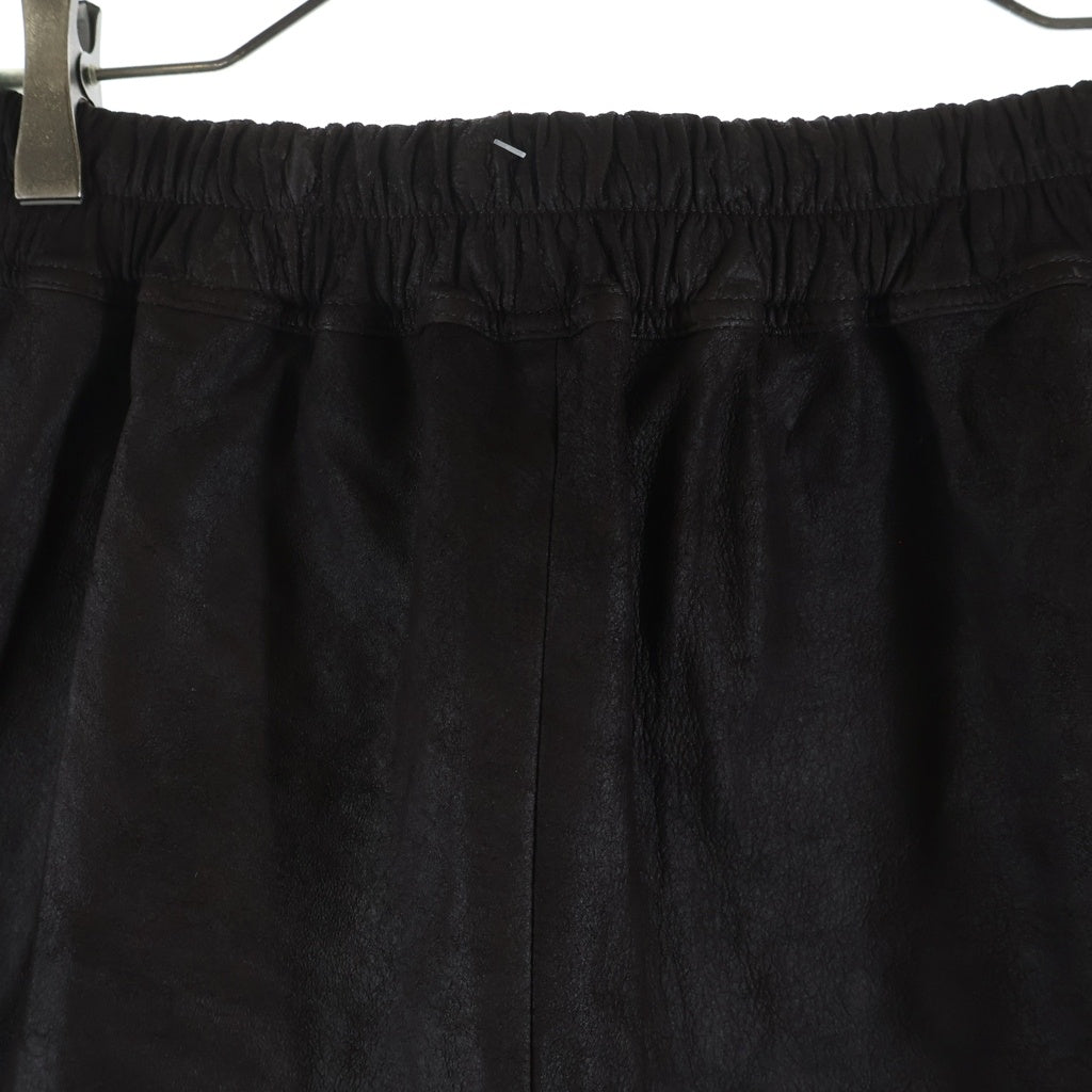 Rick Owens(リックオウエンス) 25SS Hollywood Fog Boxer Leather Shorts レザーハーフパンツ ショーツ レディース RP01E7316-LBA