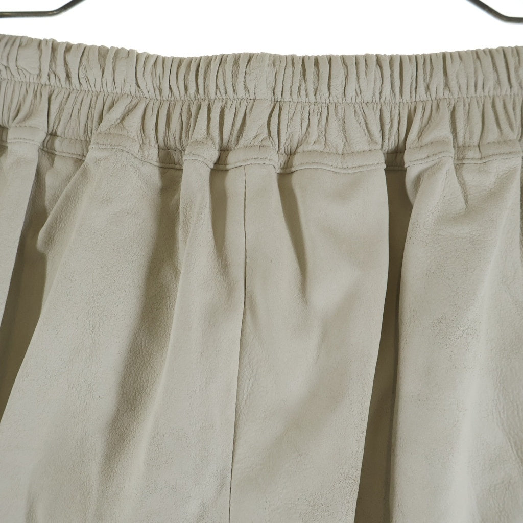Rick Owens(リックオウエンス) 25SS Hollywood Fog Boxer Leather Shorts レザーハーフパンツ ショーツ アイボリー RP01E7316-LBA