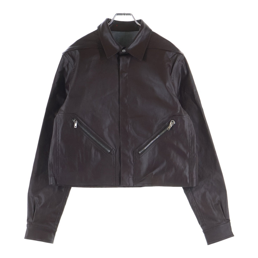 Rick Owens(リックオウエンス) 25SS Hollywood Tour Alice Shirts Jacket ハリウッドツアー アリスシャツ コーティングジャケット ブラウン RU01E5742-SCT