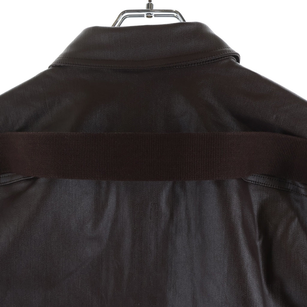 Rick Owens(リックオウエンス) 25SS Hollywood Tour Alice Shirts Jacket ハリウッドツアー アリスシャツ コーティングジャケット ブラウン RU01E5742-SCT