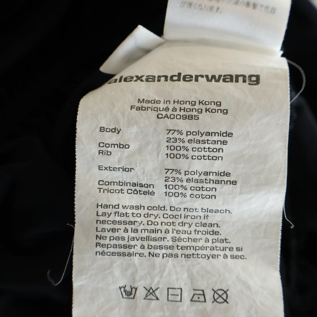 ALEXANDER WANG(アレキサンダーワン) ギャザーワンピース 半袖トップス ブラック レディース