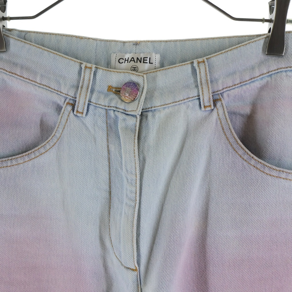 CHANEL(シャネル) 24SS ココマークボタン グラデーションワイドデニムパンツ インディゴ P76361 レディース