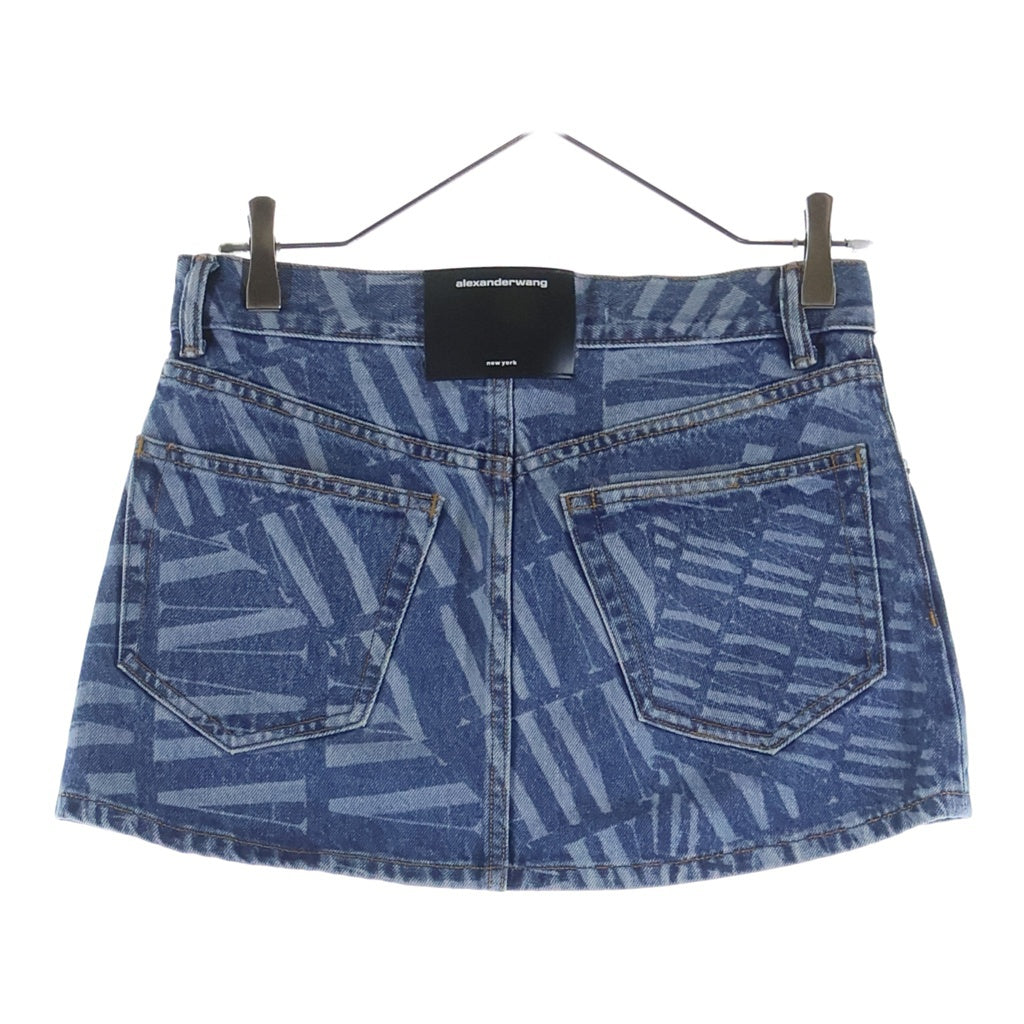 ALEXANDER WANG(アレキサンダーワン) Logo Print Low Mini Skirt 4DC3225218 ロゴプリント ミニスカート インディゴ レディース
