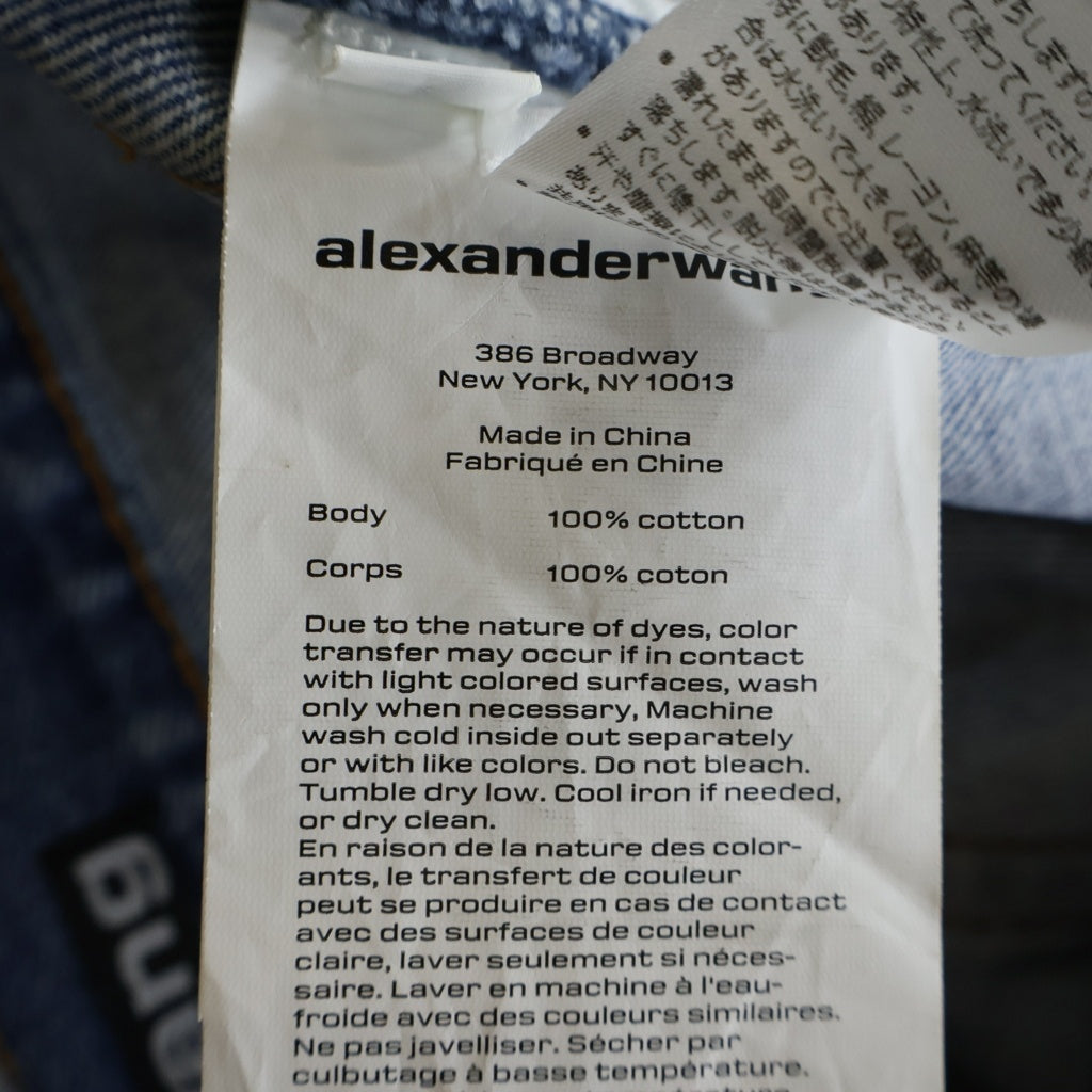 ALEXANDER WANG(アレキサンダーワン) Logo Print Low Mini Skirt 4DC3225218 ロゴプリント ミニスカート インディゴ レディース