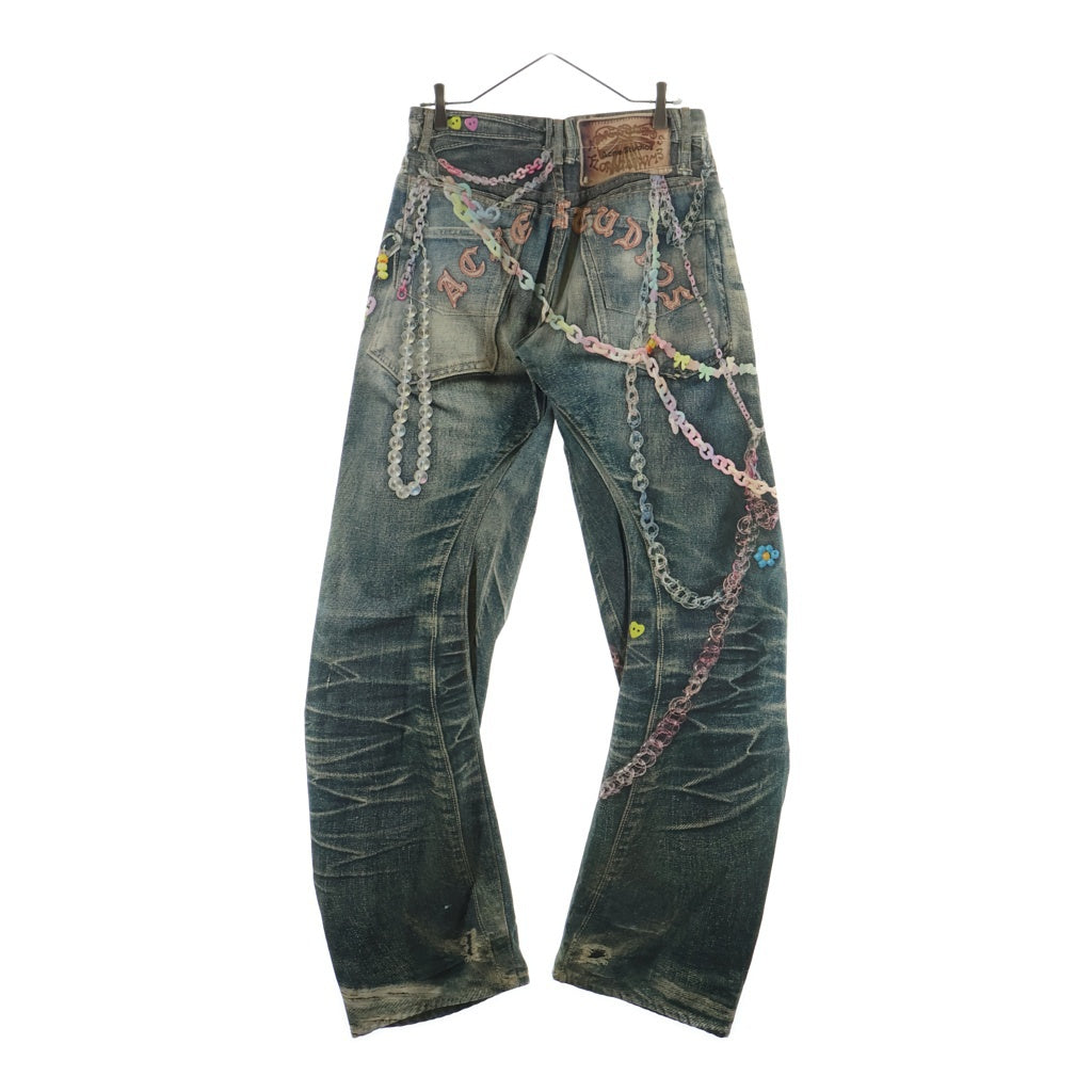 Acne Studios(アクネ ストゥディオズ) Chain Print Loose Fit Jeans チェーンプリント ルーズフィットデニムパンツ ジーンズ FN-MN-TROU001070
