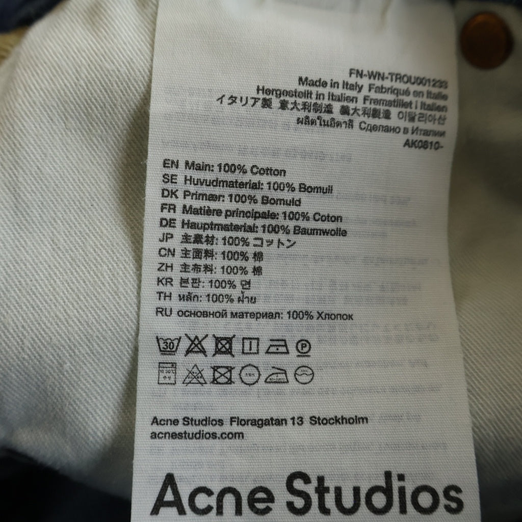 Acne Studios(アクネ ストゥディオズ) Belt Denim Pants ベルト デニムパンツ インディゴ レディース FN-WN-TROU001233