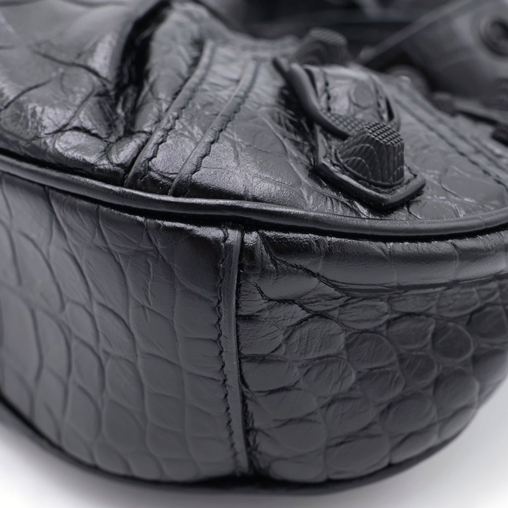 BALENCIAGA(バレンシアガ) Le Cagole XS ル カゴール 型押し レザーハンドバッグ ショルダーバッグ ブラック レディース 671309