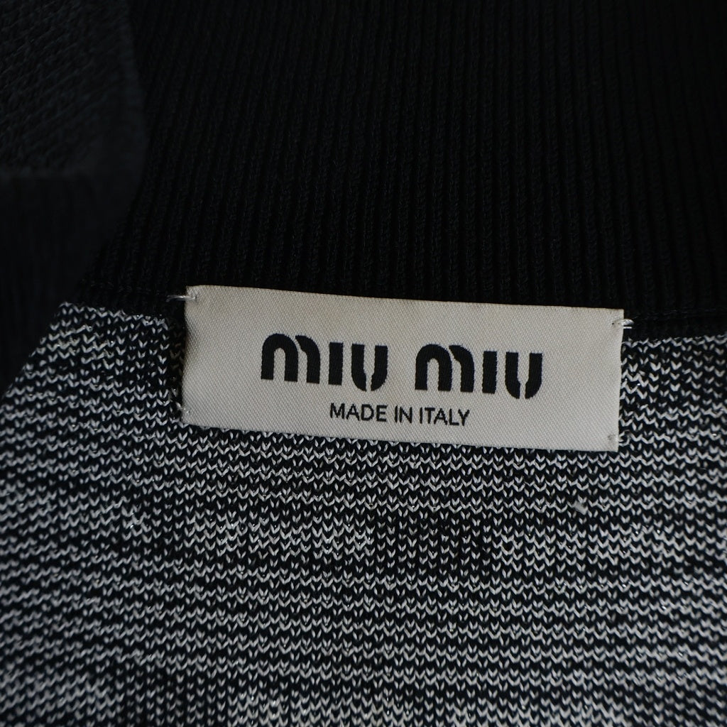 miumiu(ミュウミュウ) Viscose Cardigan ビスコース ニットカーディガン ブラック レディース MMF718