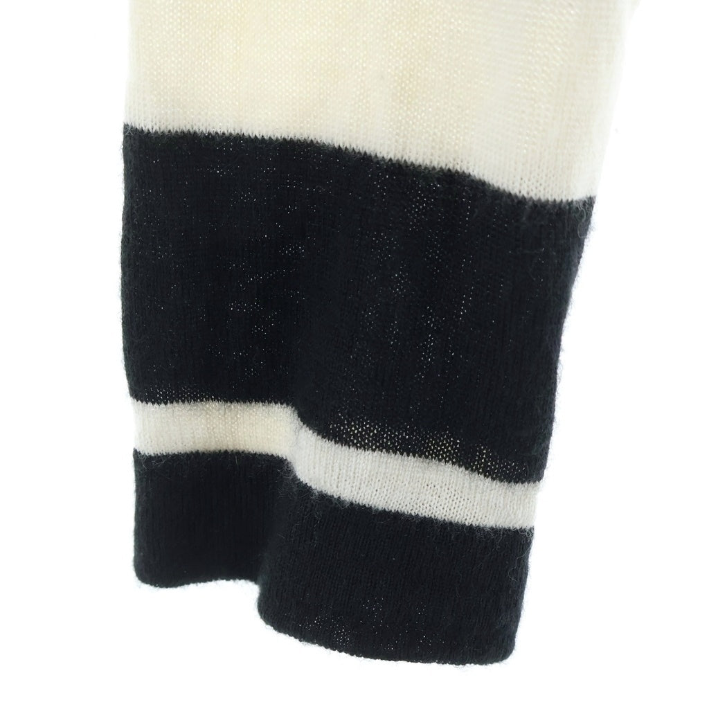 miumiu(ミュウミュウ) Cashmere Silk Sweater カシミヤ シルク混 ボーダーニットセーター ブラック/ホワイト レディース MMR408