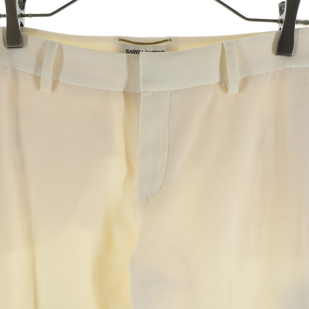 SAINT LAURENT PARIS(サンローランパリ) Wool Pants シルク混 ウールパンツ ホワイト レディース 516111 Y513W