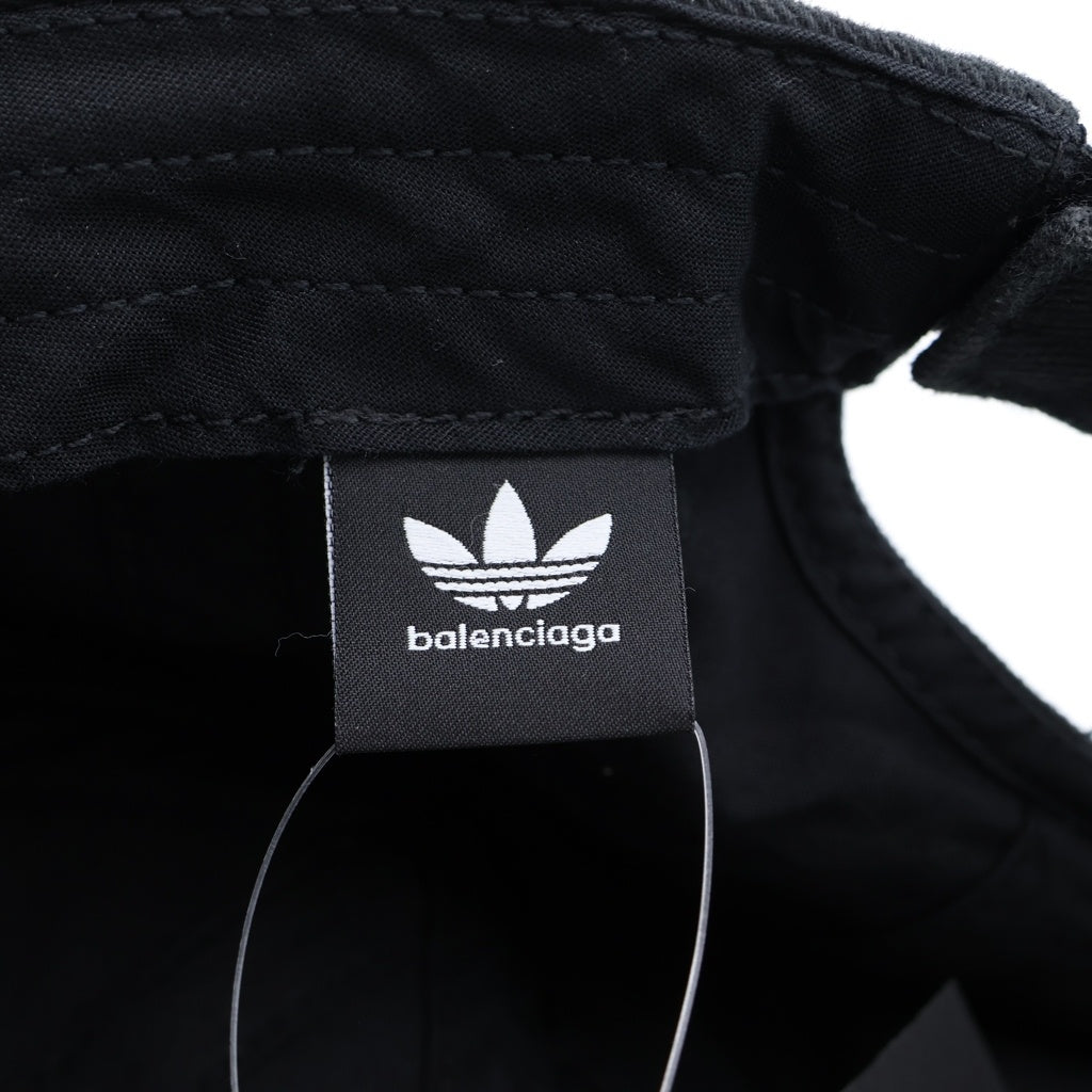 BALENCIAGA(バレンシアガ) ×adidas アディダス ロゴストライプベースボールキャップ 帽子 712160 410B2 ブラック