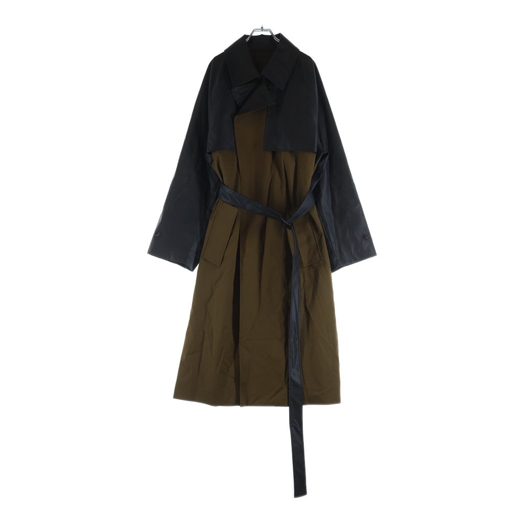 Stein(シュタイン) CONTRAST SINGLE BREASTED WIDE LAPELS COAT コントラスト シングル ブレステッド ワイド ラペル コート ブラウン ST.759