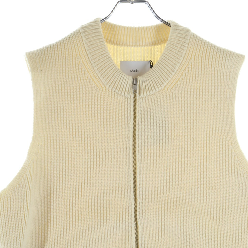 Stein(シュタイン) OVERSIZED DRIVERS KNIT ZIP VEST オーバーサイズ ドライバーズ ニット ジップ ベスト ホワイト ST.844