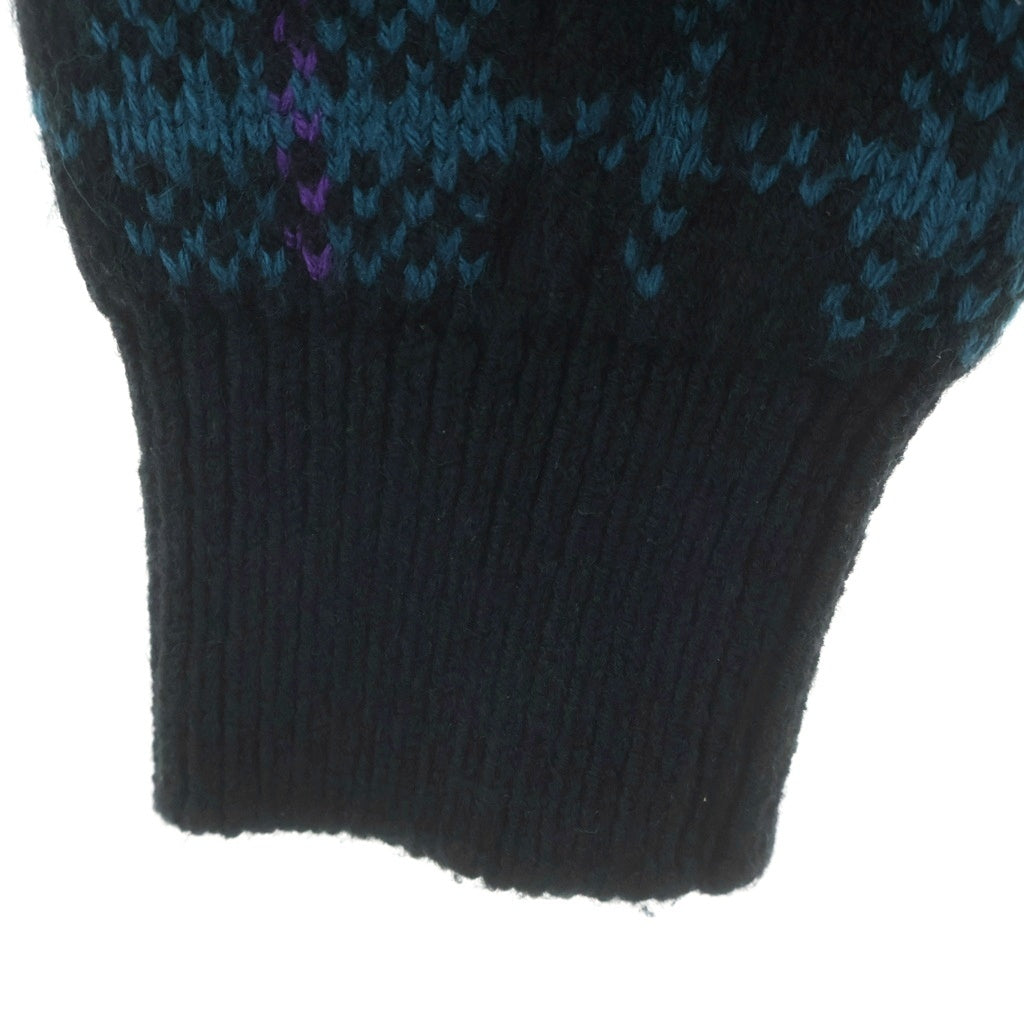 KIDILL(キディル) × rurumu: Destroy Argyle Tartan Pullover Knit KL458 ×ルルムウ デストロイ アーガイルタータン ニット ブラック/パープル