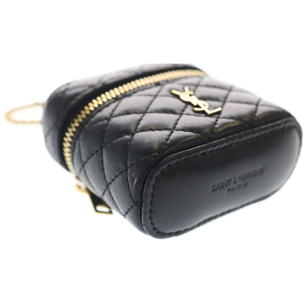 SAINT LAURENT PARIS(サンローランパリ) Micro Gabby Mini Handbag ギャビー ラムスキン キルティング レザーミニハンドバッグ ポーチ ブラック 823948 レディース